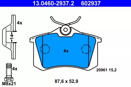 Bremsbelagsatz, Scheibenbremse